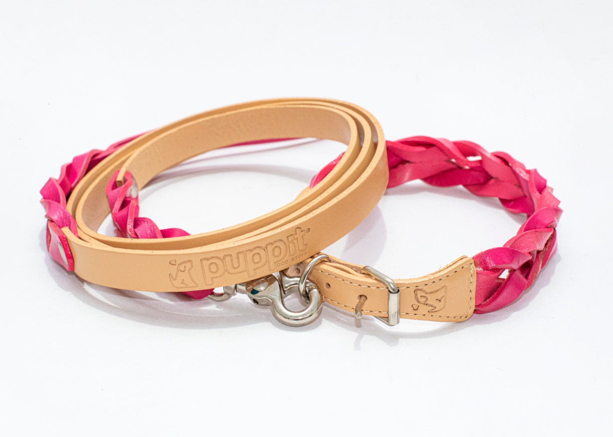 Natural/Pink Braided Strap